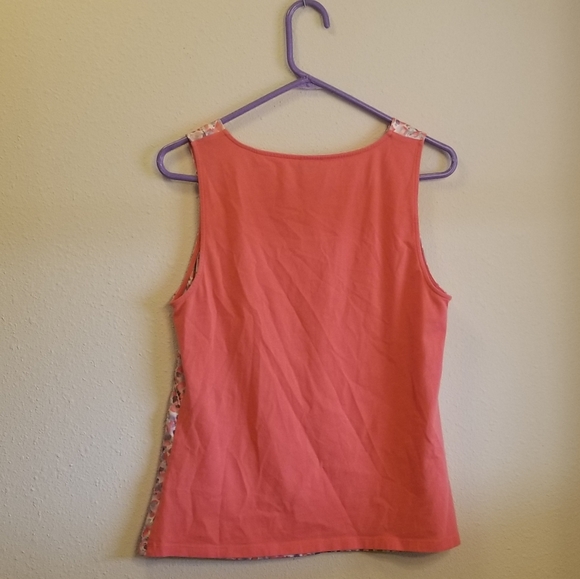 Ann Taylor Coral Lavender Floral Tank Women's sz M - Picture 2 of 4